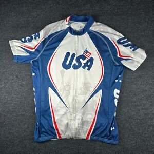 Specialized Men's USA Graphic Full Zip Short Sleeve Cycling Bike Jersey Size XL